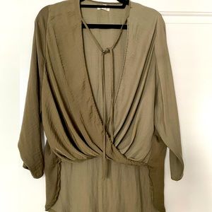 Olive Green Silk Shirt